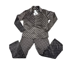 NWT Disney Mickey Chocolate Brown Velour Pajama Set Luxe Adult Small new Lounge